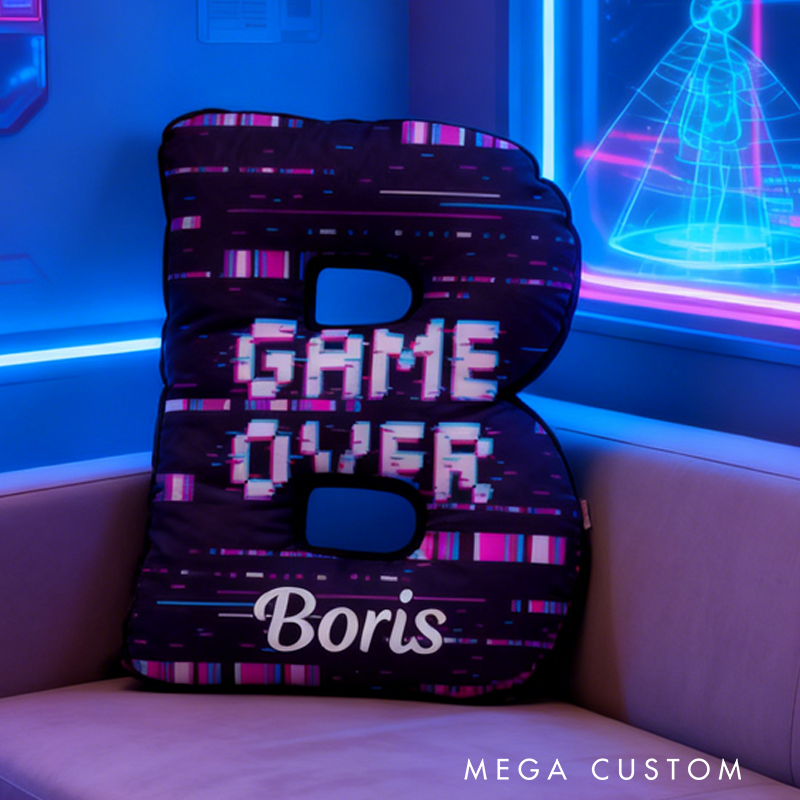 Personalized Letter Pillow Pillow for Gamers Custom Game Lovers Pillow Geek Nerd Gift
