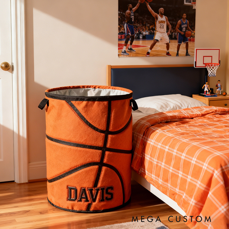 Personalized Basketball Storage Basket with Custom Name for Fans and Athletes