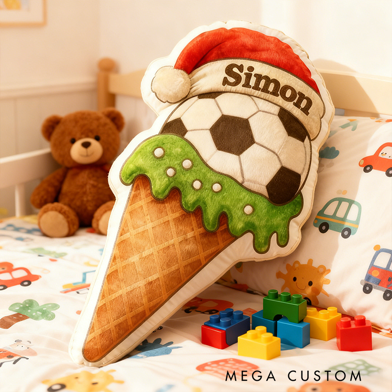 Personalized Soccer Christmas Pillow Celebrate Your Love for Soccer with Festive Holiday Charm