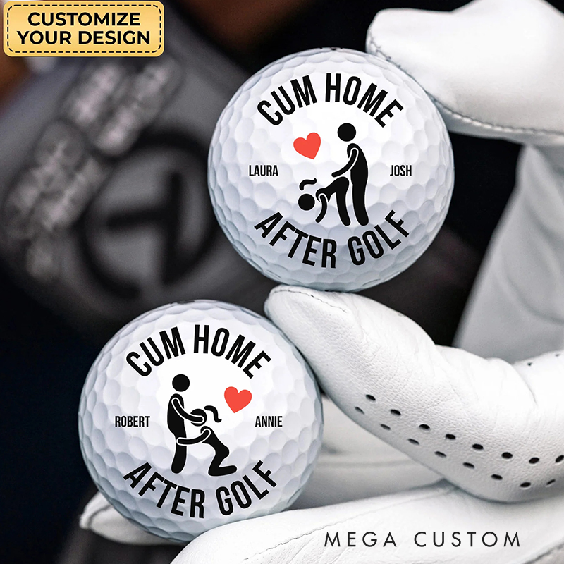 Personalized Cum Home After Golf Printed Golf Balls, Christmas Golf Gift, Valentine’s Day Gifts