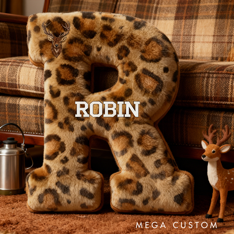 Personalized Custom Hunting Initial Pillow Camo Hunting Letters Pillow Outdoor Hunting Enthusiasts Gift