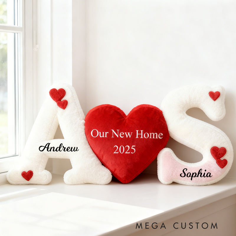 Personalized Letter Pillow with Custom Name Perfect for New Home Gift Wedding Anniversary Keepsake Graphic 3D Print Pillow 