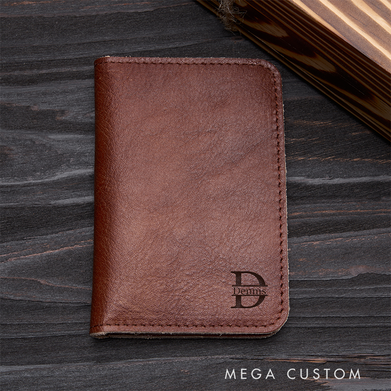 Personalized Leather Wallet with Name Men’s Wallet Custom Wallets for Him Engraved Wallets with Name Trifold Wallet Leather Gift For Him Gift for Husband Boyfriend Father