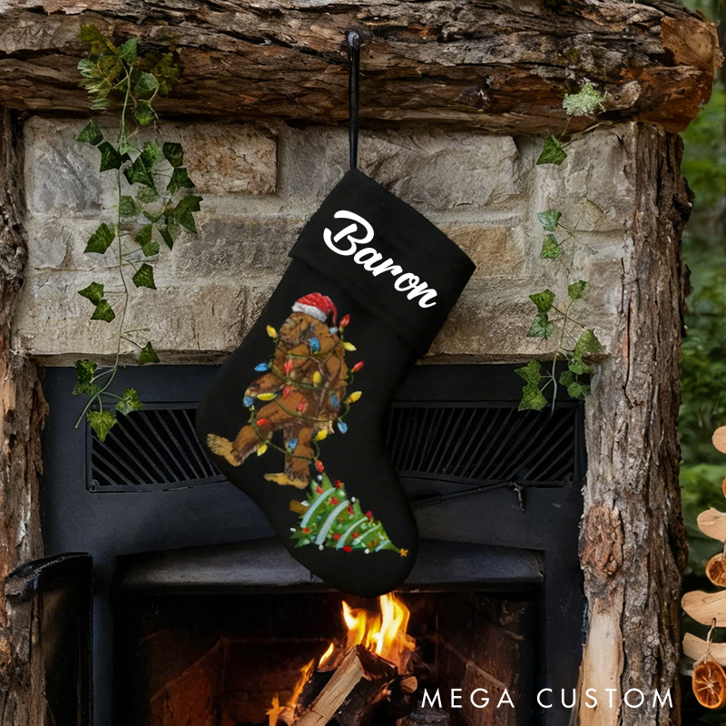 Personalized Christmas Stocking Funny Outdoor Adventure Xmas Stocking Christmas Gifts for Kid Hiking Lovers