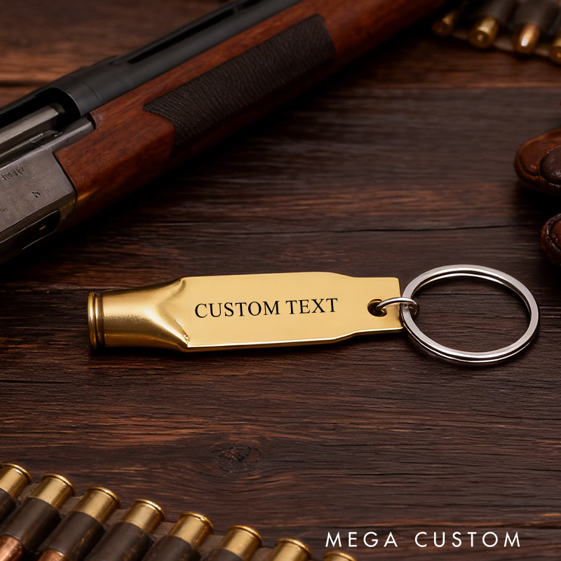 Personalized Bullet Casing Keychain Custom Hunting Keychain Guy Stamp of Approval Gift for Men Hunting Lover