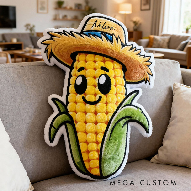 Personalized Name Pillow with Corn Design Simple Gift for Family