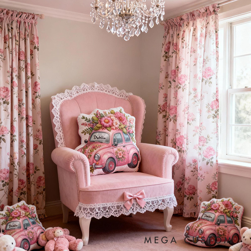 Personalized Bouquet Cart Pillows with Customizable Name Fun Christmas Gifts for Girls Gardening Lovers Gift