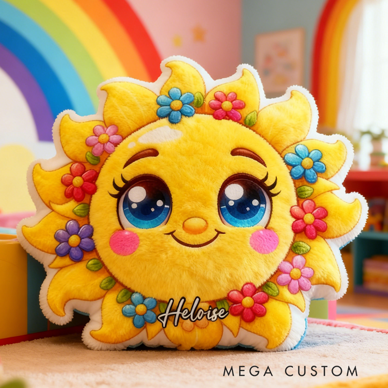 Personalized Sun Pattern with Name Graphic 3D Print Pillow Christmas Gift for Kids or Baby Birthday Gifts