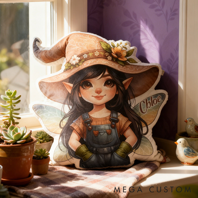 Personalized Garden Pixie Pillow with Custom Name Graphic 3D Print Pillow for Gardening Lovers