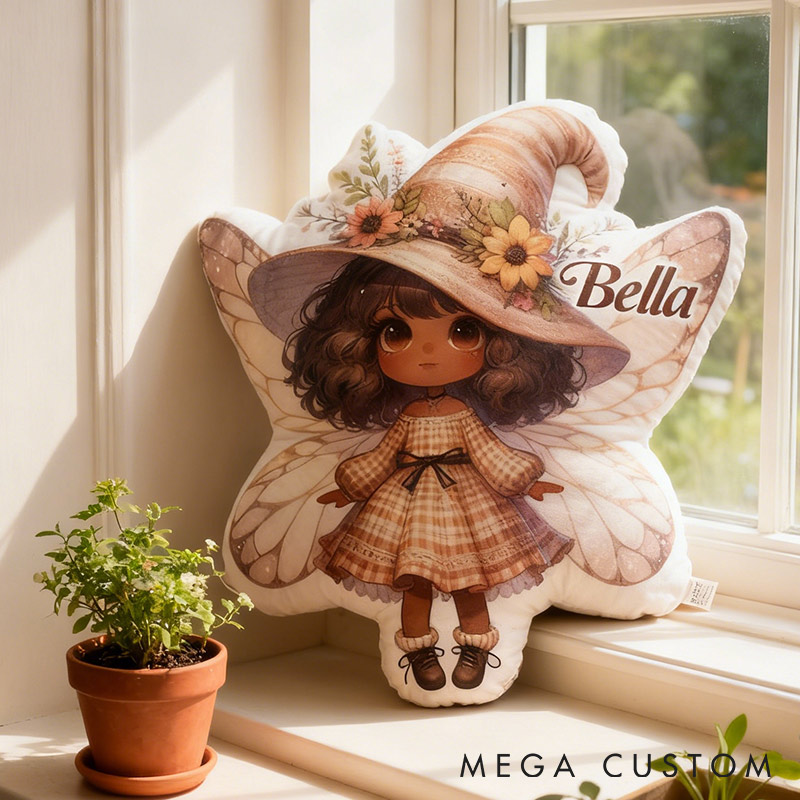 Personalized Charming Garden Fairy Pillow with Custom Name Graphic 3D Print Pillow for Gardening Lovers