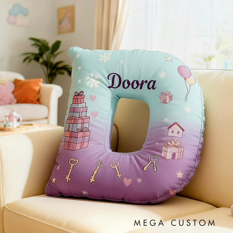 Personalized Letter Name Pillow Initial Pillow Graphic 3D Print Gift for Kids and Family Housewarming Gift 