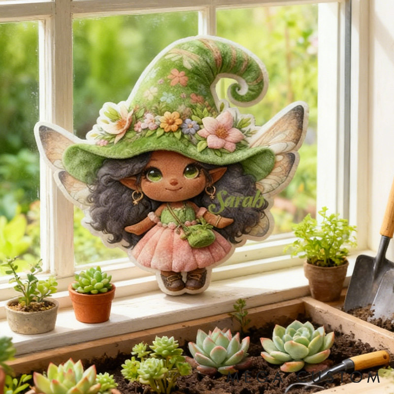 Personalized Green Enchantment Fairy Pillow with Custom Name Graphic 3D Print Pillow for Gardening Lovers