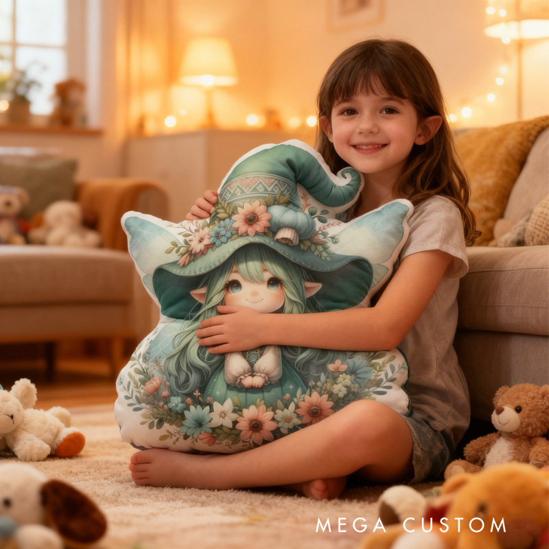 Personalized Cute Garden Fairy Throw Pillow Garden Lover Pillow with Name for Kids Girl Boy Gardener Christmas Gifts Loving Room Decor