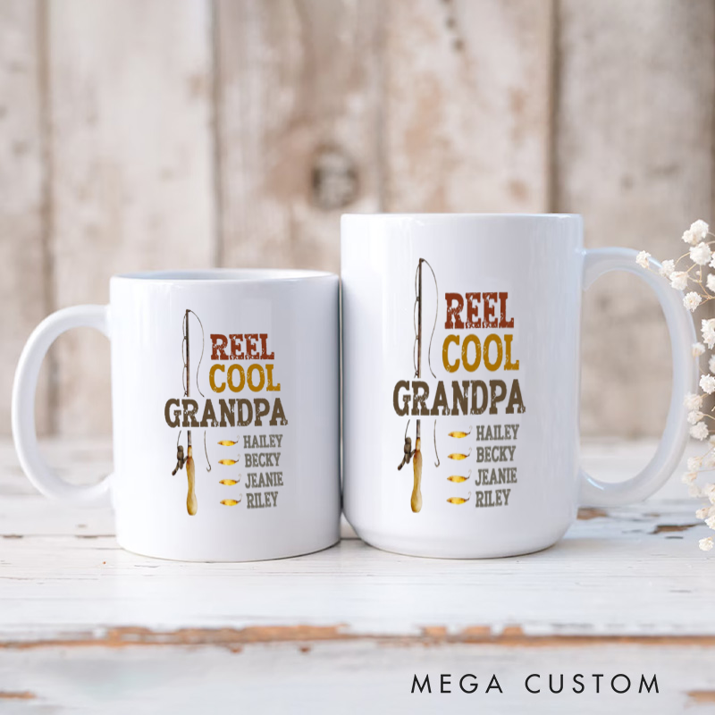 Personalized Fishing Mug Funny Fishing Mug Durable Ceramic Cup Coffee Mug Perfect Gift for Fishing Enthusiast Dad Grandpas 