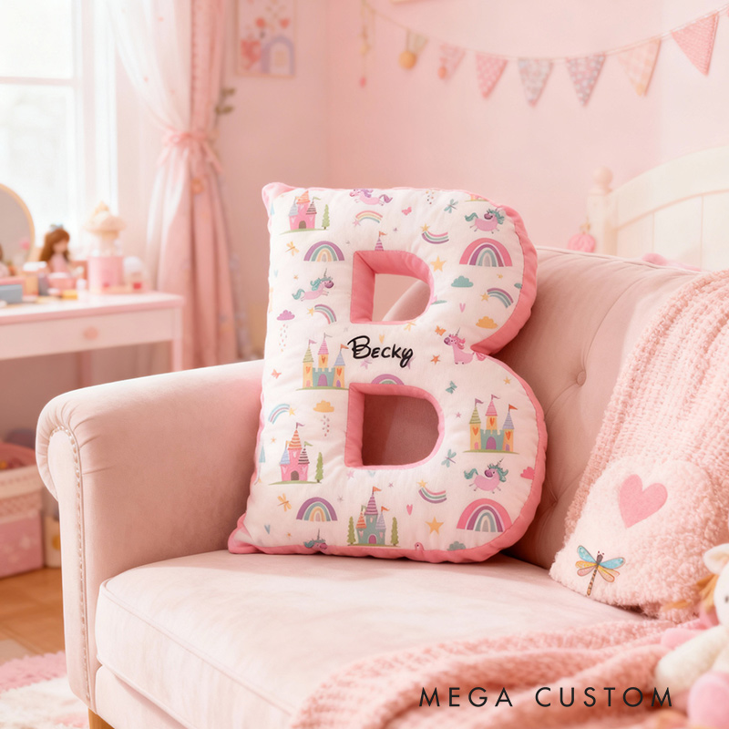 Personalized Letter Name Pillow Initial Pillow Graphic 3D Print Gift for Kids and Family Housewarming Gift 