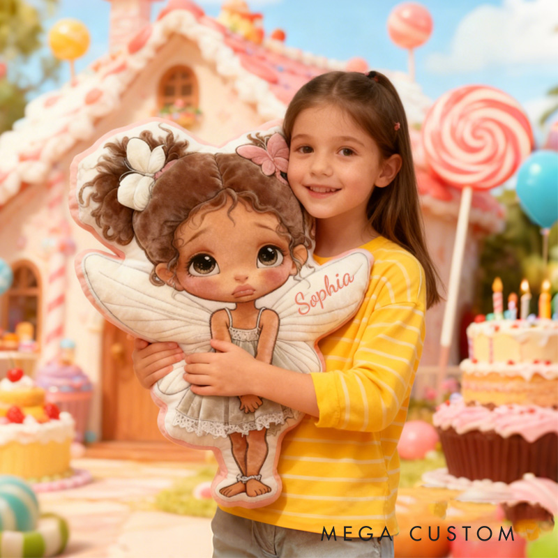 Personalized Princess Fairy Throw Pillow Garden Fairy Pillow with Name for Kids Girl Boy Gardener Christmas Gifts Loving Room Decor