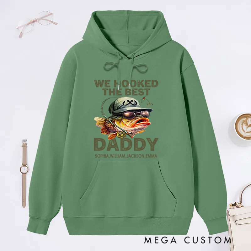 Personalized Fishing Hoodie Funny Fishing Sweatshirt Custom Names Perfect Gift for Fishing Enthusiast Dads Grandpas