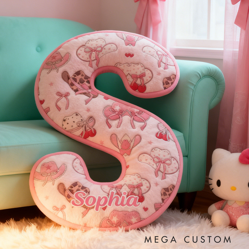 Personalized Cute Western Cushion Pillow Coquette Cowgirl Pillow Girly Decor Gift for Kid Outdoor Adventure Enthusiasts