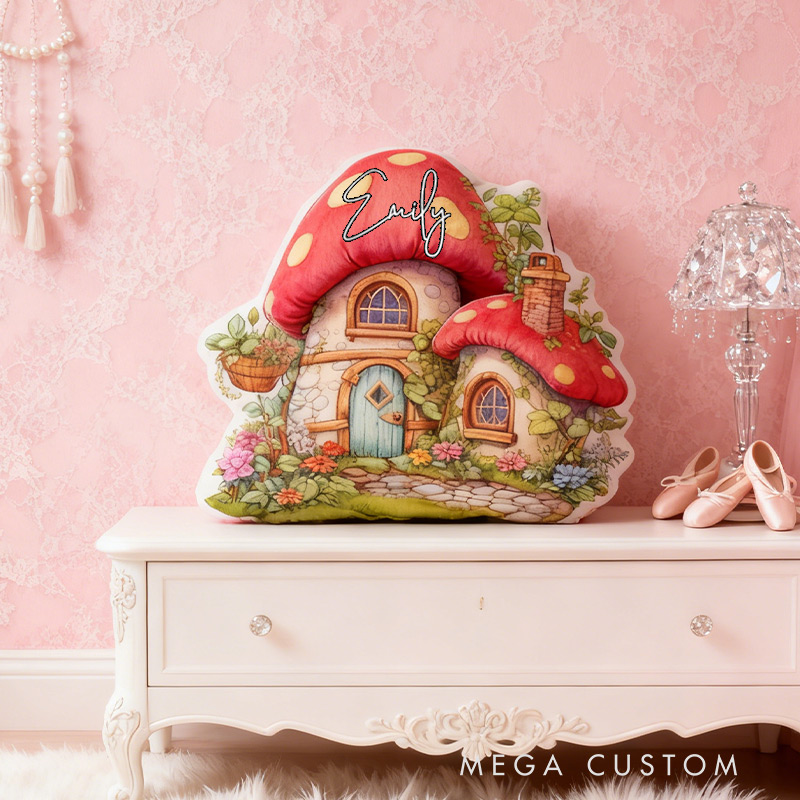 Personalized Cottage House Pillow Graphic 3D Print Custom Name Cottagecore Pillow Gift for Girls Famlily Housewarming Gift Cozy Home Decor