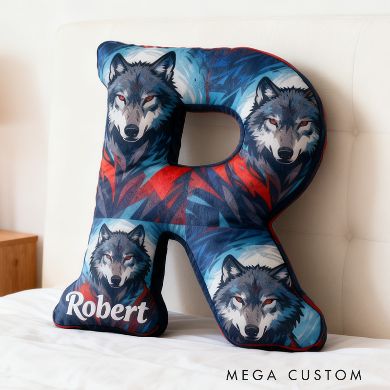 Personalized Wolf-Themed Cushion Pillow Gift for Love Wild Animals Pillow Gift for Kid Outdoor Adventure Hunting Enthusiasts