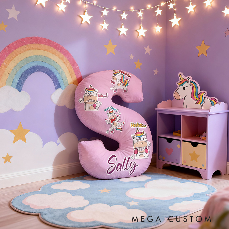 Personalized Initial Pillow Custom Name Pillow for Children Family Gift Housewarming Gift 