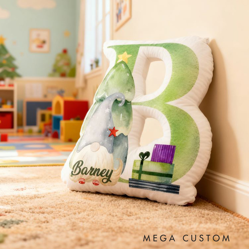 Personalized Initial Pillow Watercolor Style Elf Pillow Custom Name Pillow for Girls Family Gift 