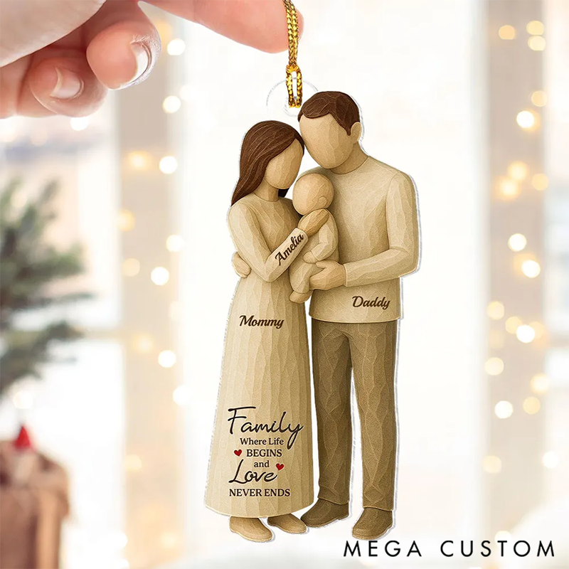Personalized Family Love With Baby Ornaments Heartwarming Christmas Gift For Baby, For Couple, For Family