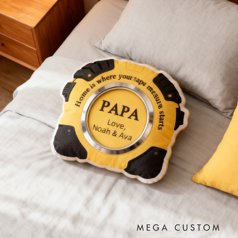 Personalized Measuring Tape Tool Themed Plush Pillow Housewarming Gift