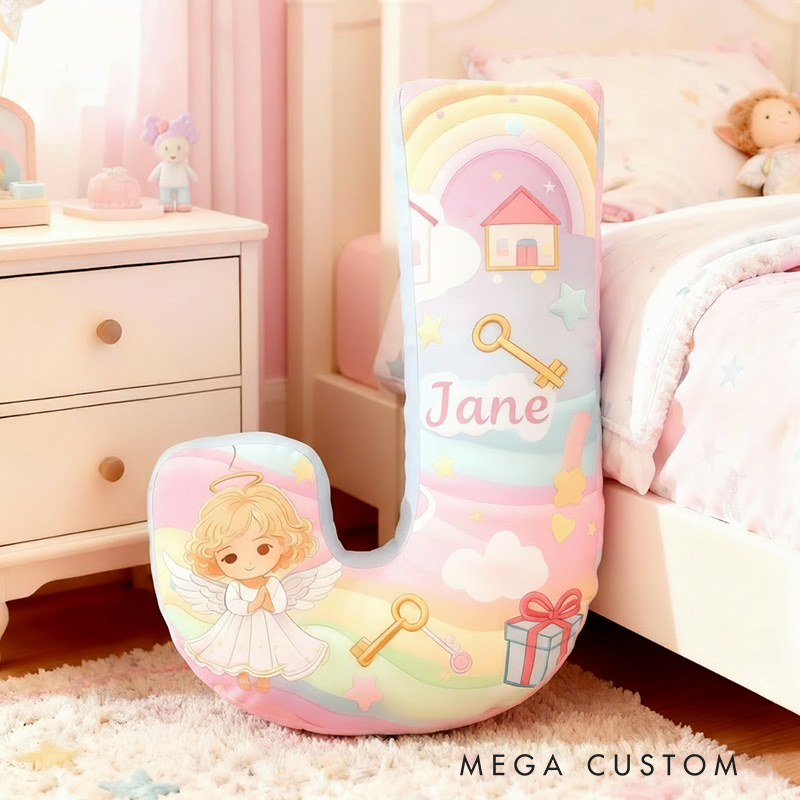 Personalized Initial Pillow Custom Name Pillow for Girls Family Gift Housewarming Gift 