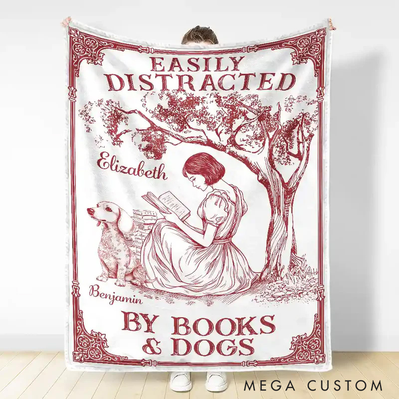 Personalized Once Upon a Time There Was a Girl Soft Throw Blanket with Name Book Lover Blanket Reader Birthday Gift for Bookish Bookworm