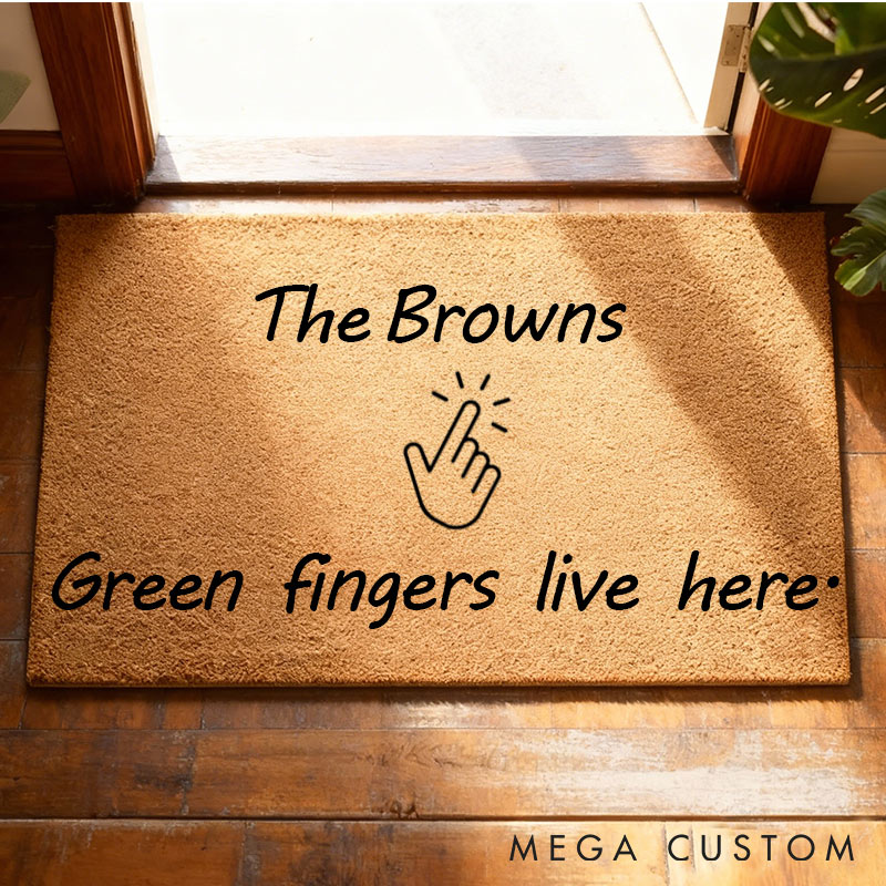 Personalized Green Thumb Welcome Doormat for Garden Lovers