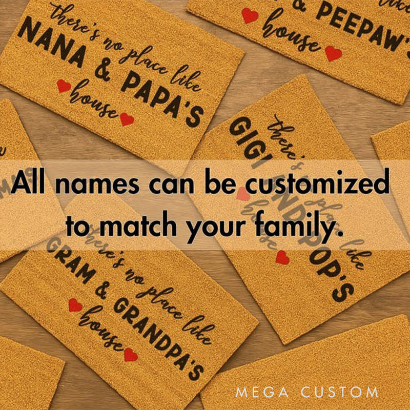 Personalized Welcome Doormat Custom Coir Mat With Grandparent Names Indoor Outdoor Rug Perfect Housewarming New Home Gift 