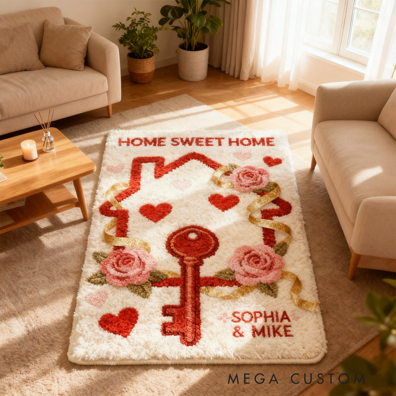 Personalized Home Sweet Home Doormat Custom Name Rug for Couples New Home Gifts Valentine's Day Gifts