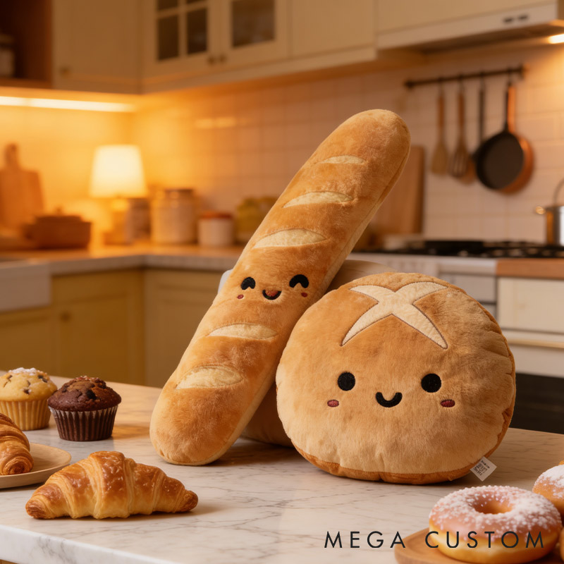 Personalized I Loaf You Bakery Love Pillow Graphic 3D Print Pillow with Name for Baking Lovers and Couple