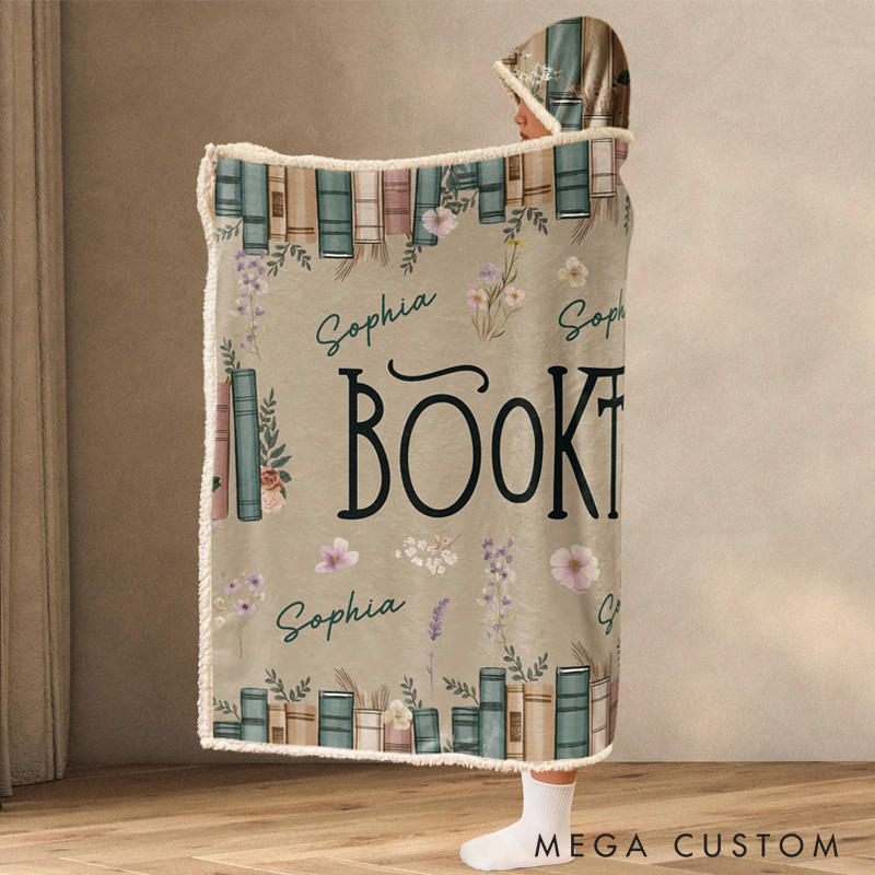 Personalized Booktrovert Blanket Hoodie Custom Wearable Blanket Hoodie with Name for Book Lovers Bookworm Birthday Gift for Bookworm