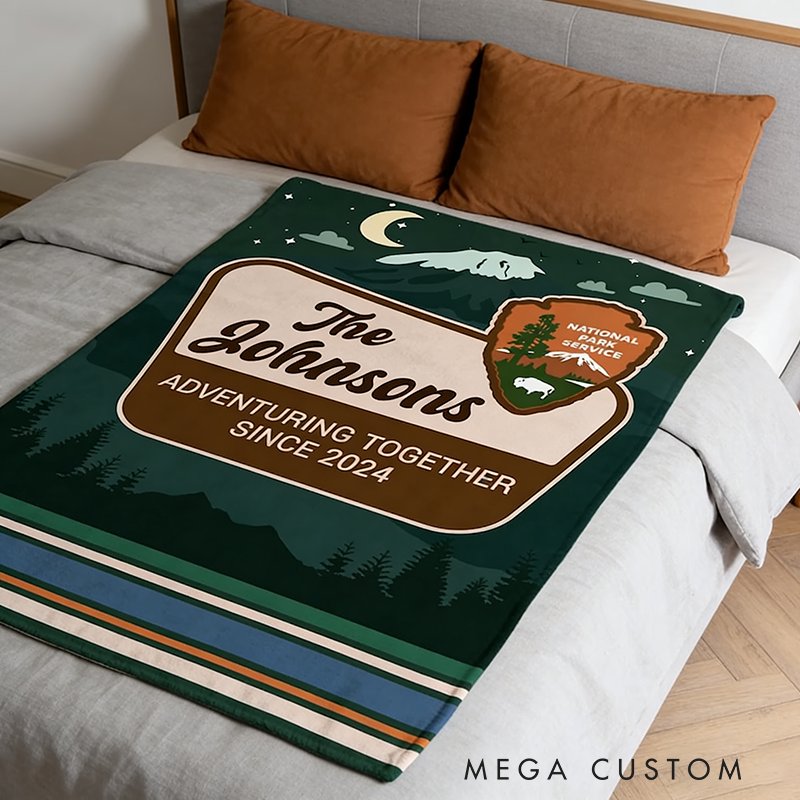 Personalized National Park Blanket Adventure Couple Anniversary Gift Custom Rv Camping Throw Family Name Throw Blanket Nature Lover Gift