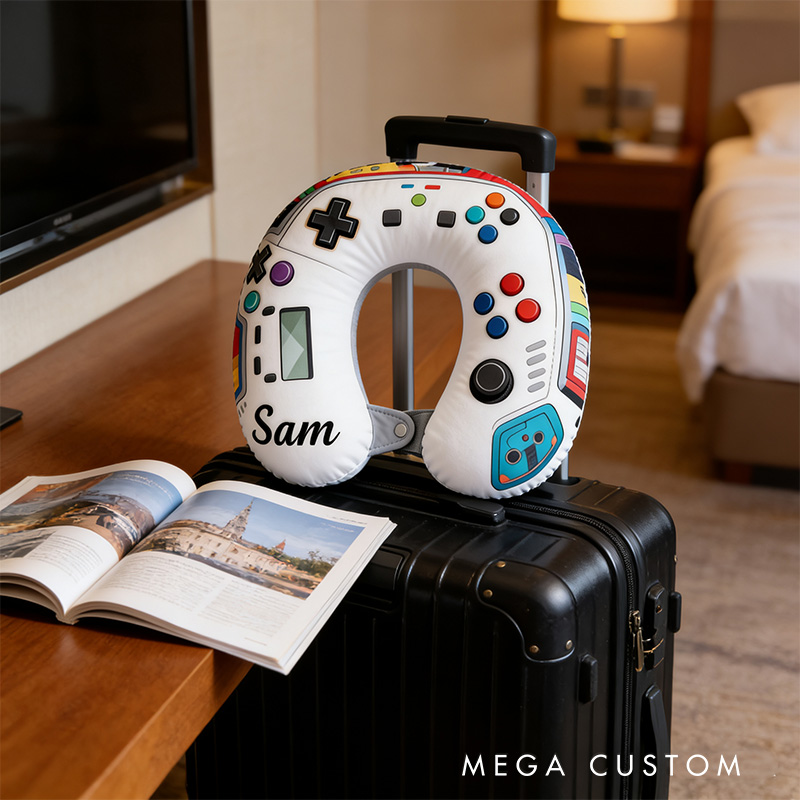 Personalized Gamer U-Shaped Pillow for Game Lovers Travel Neck Pillow Christmas Gift for Kids