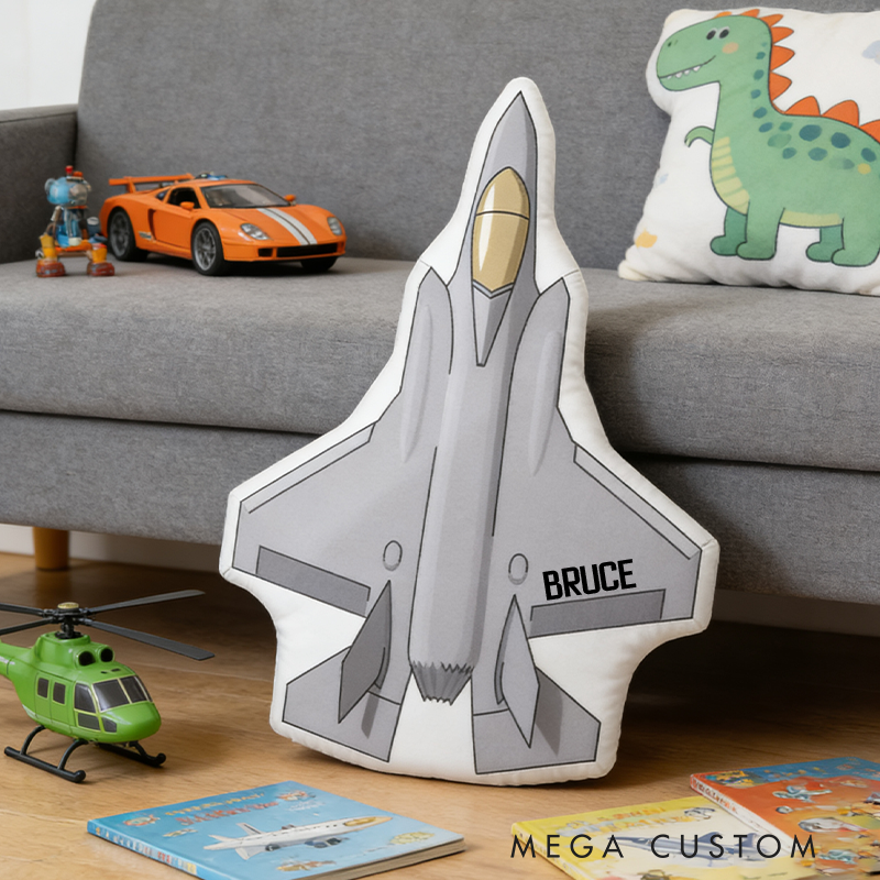 Personalized Custom Jet Plane Pillow for Kids Space Enthusiasts Gift Adventure Lovers Gift for Kids