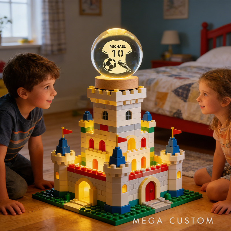 Personalized 3D Soccer Crystal Ball with Custom Name and Jersey Number for Fans and Athletes