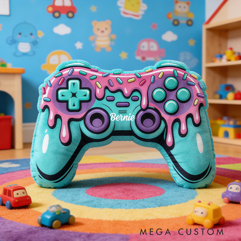 Personalized Gaming Controller Pillow With Name Custom Gamer Gifts For Boys Teen Gaming Room Decor Unique Gamer Birthday Gifts