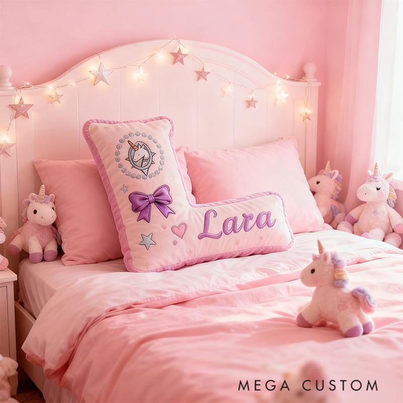 Personalized Cute Letter Pillow Custom Name Pillow Soft Decorative Graphic 3D Print Pillow for Her