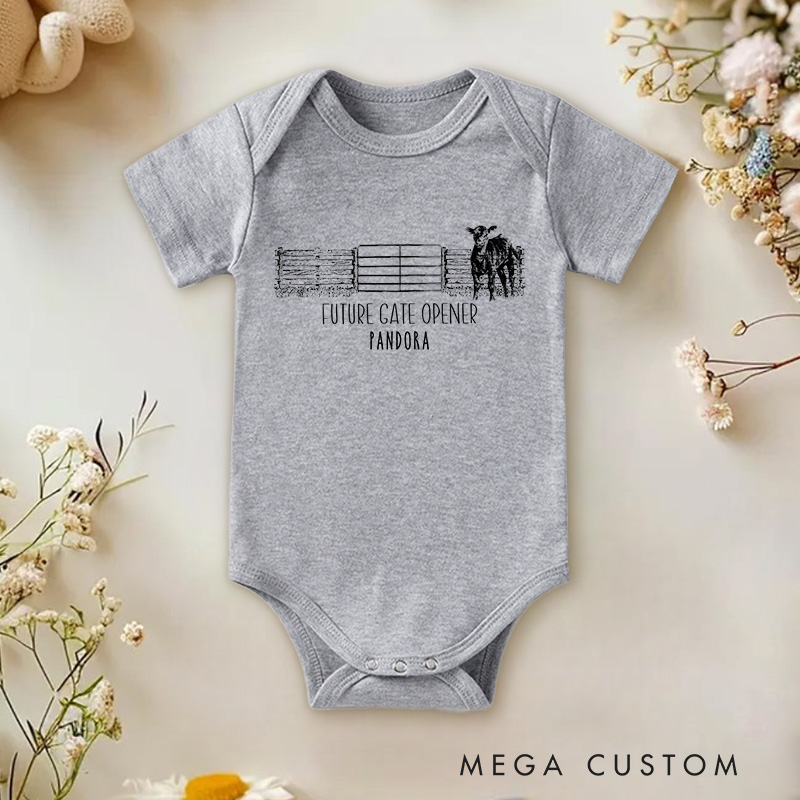 Personalized Future Gate Opener Baby Onesie Pregnancy Announcement Gift