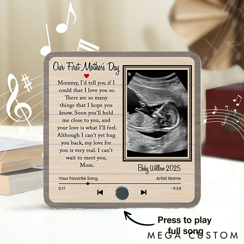 Personalized Perfect Gift For Pregnant Wife Music Fridge Magnet Melody for Mom and Baby Ultrasound Baby Image