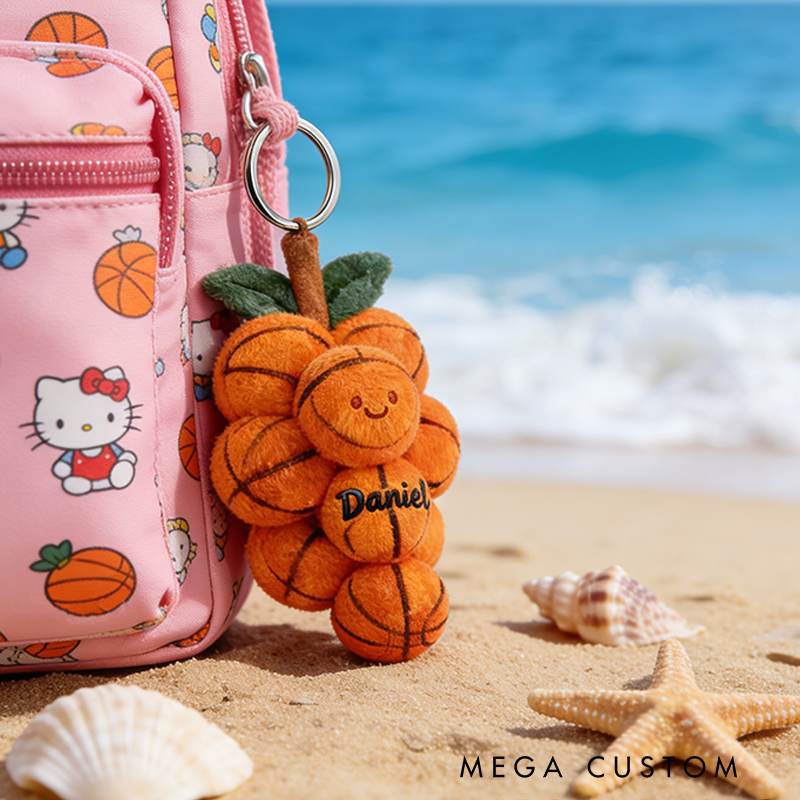 Personalized Basketball Keychain with Custom Name for Sports Enthusiasts and Fans