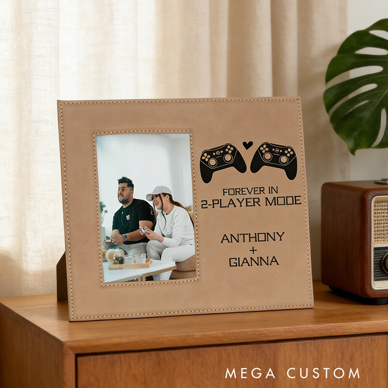 Personalised Gamer Couple Picture Frame Couple Gaming Gift Custom Gift for Boyfriend Forever in Two Player Mode Gamer Gift Gamer Wedding Gift