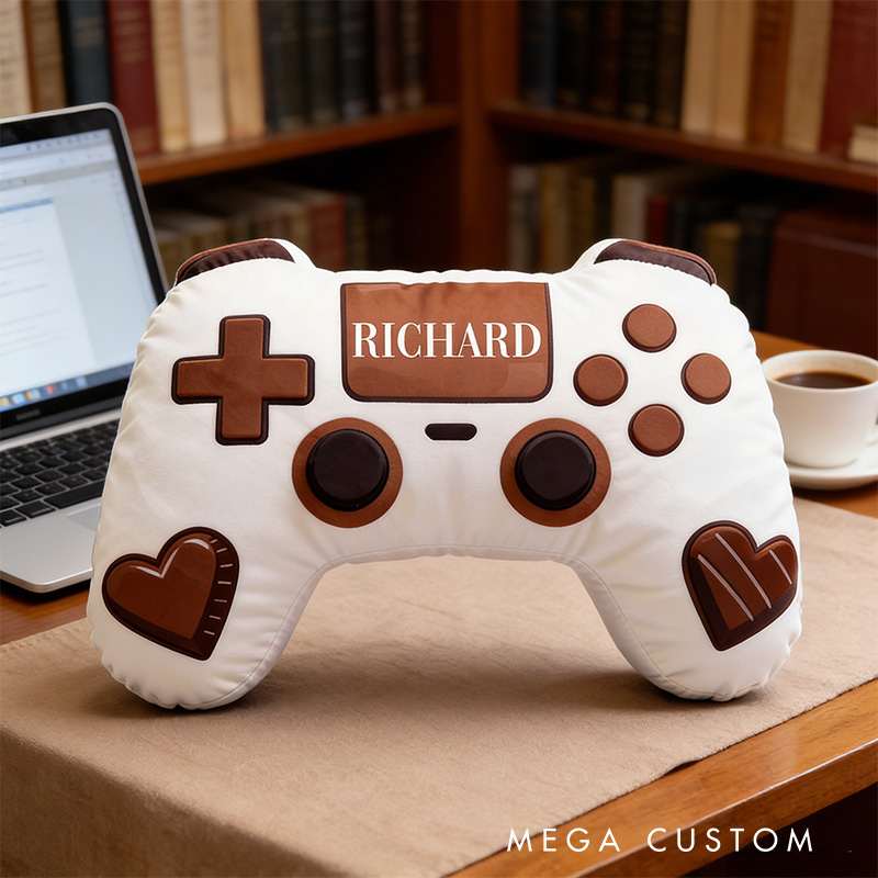 Personalized Matching Game Couple Controller Shaped Pillow for Game Lovers Valentines Day Gift Plush Pillow Christmas Gift for Couples
