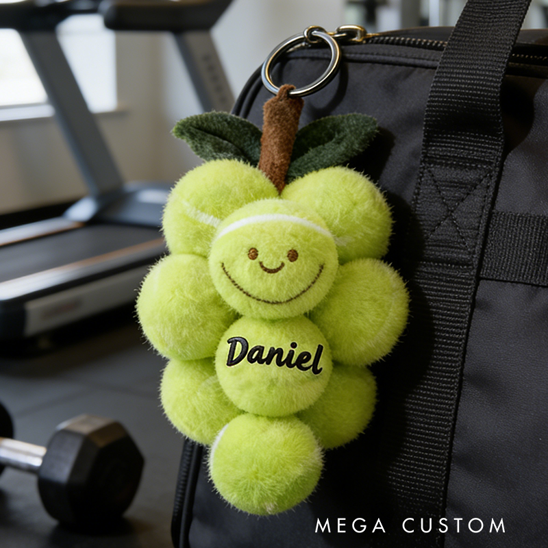 Personalized Tennis Ball Keychain with Custom Name for Sports Enthusiasts