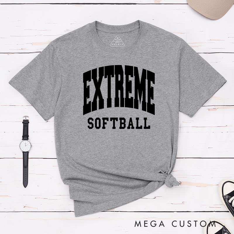 Personalized Customizable Team Softball T-Shirt Design Featuring Bold Team Name Text and Black Softball Lettering for a Sporty and Unique Look