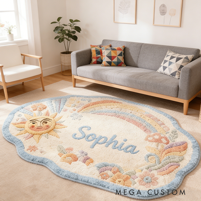 Personalized Colorful Cute Hippie Carpet Beautiful Hippie Custom Hippie Carpet Christmas Birthday Party Gift for Kids and Hippies