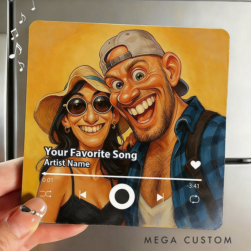 Personalized Photo Music Fridge Magnet That Can Play Songs Custom Anniversary Wedding Giftsa and Valentine's Day Gift